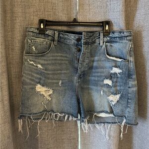 Treasure & Bond Blue Distressed Jean Shorts